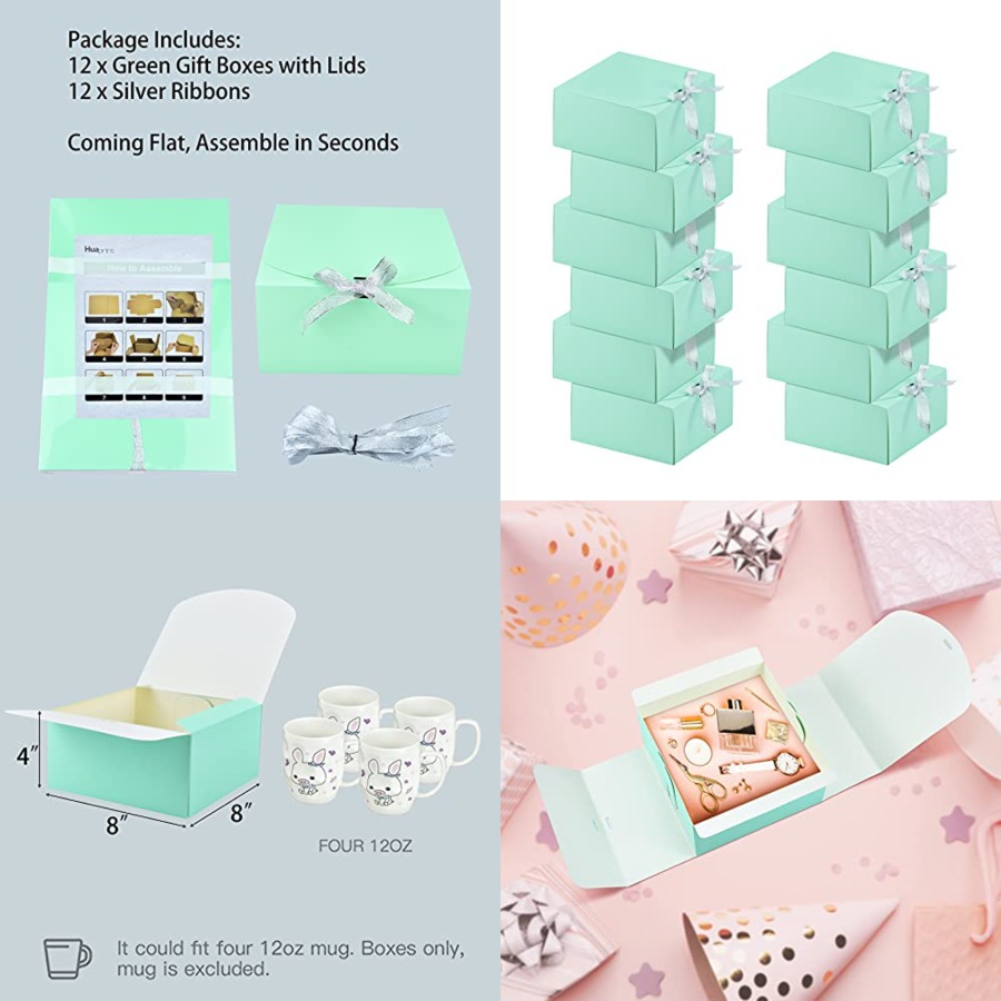 12 Sets Turquoise Green Gift B – обзор и цена Gift Box Wrap Set