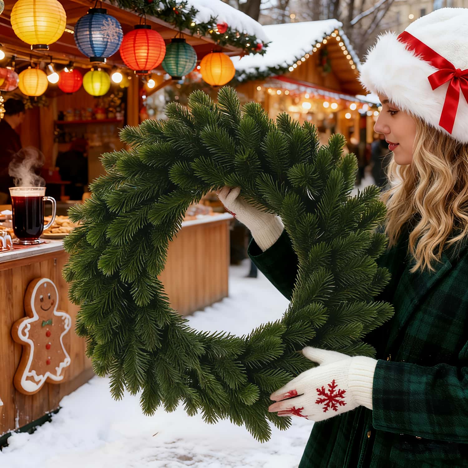1pc Artificial Christmas Wreat – обзор и цена Christmas Wreath Fake