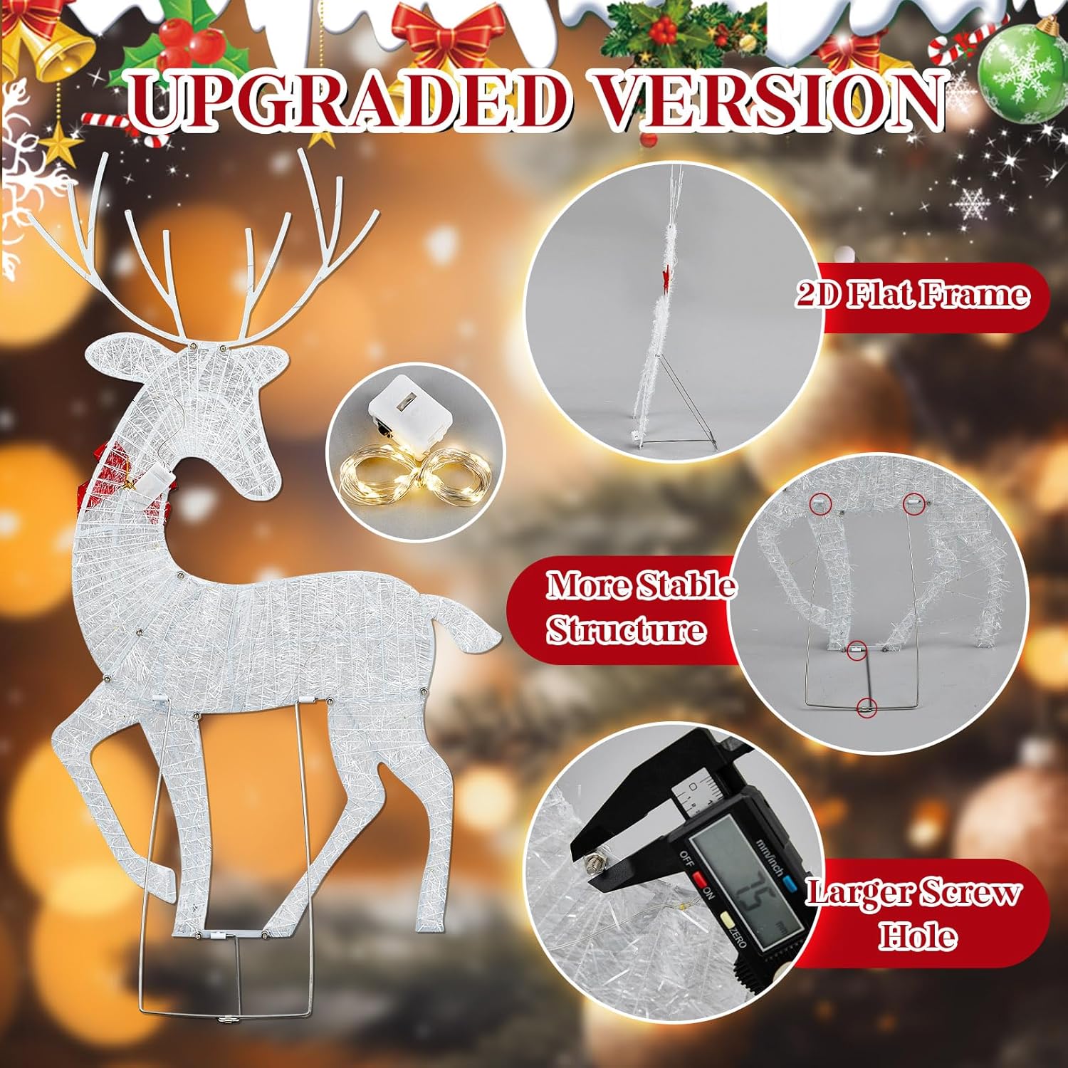 2D Lighted Reindeer Christmas  – обзор и цена Christmas Lights Outdoor