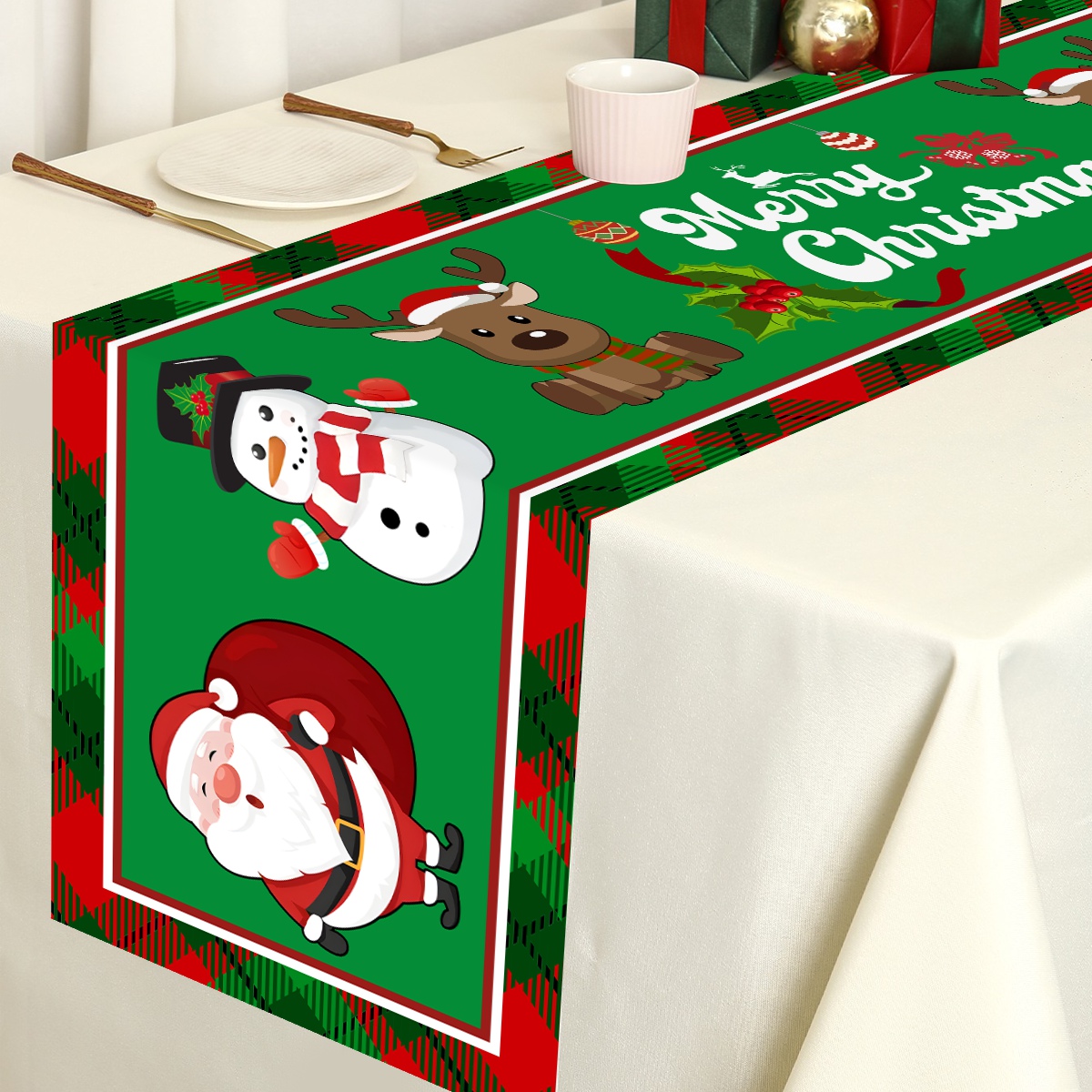 Christmas Santa Clause Polyest – обзор и цена Christmas Table Runner
