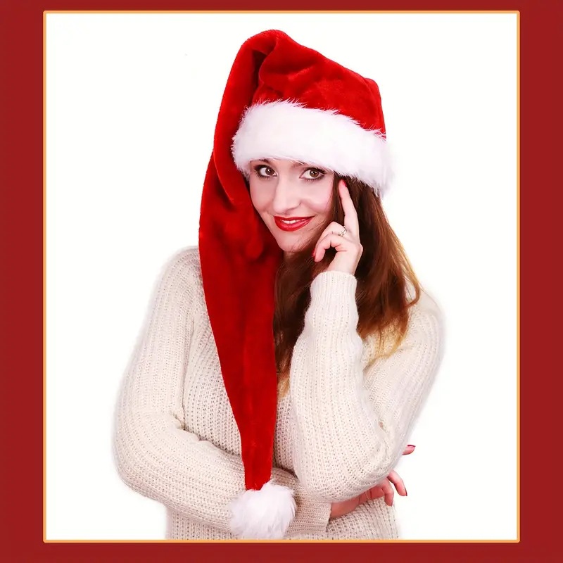 Long Plush Christmas Hat Red T – обзор и цена Santa Hat Plush