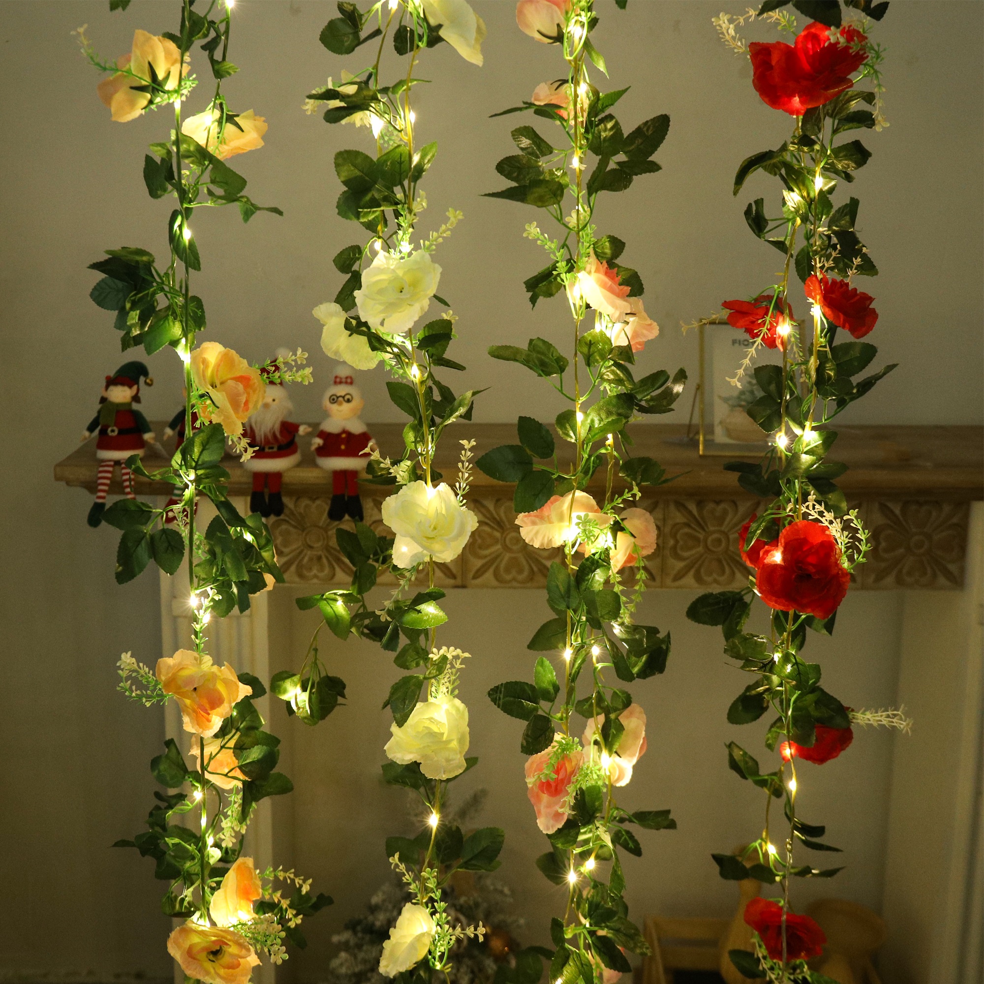 Rose LED Vine Light String Art – обзор и цена Christmas Wreath Fake