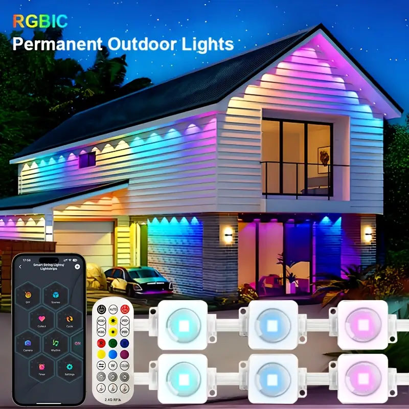 Smart RGBIC Outdoor Permanent  – обзор и цена Christmas Lights Outdoor