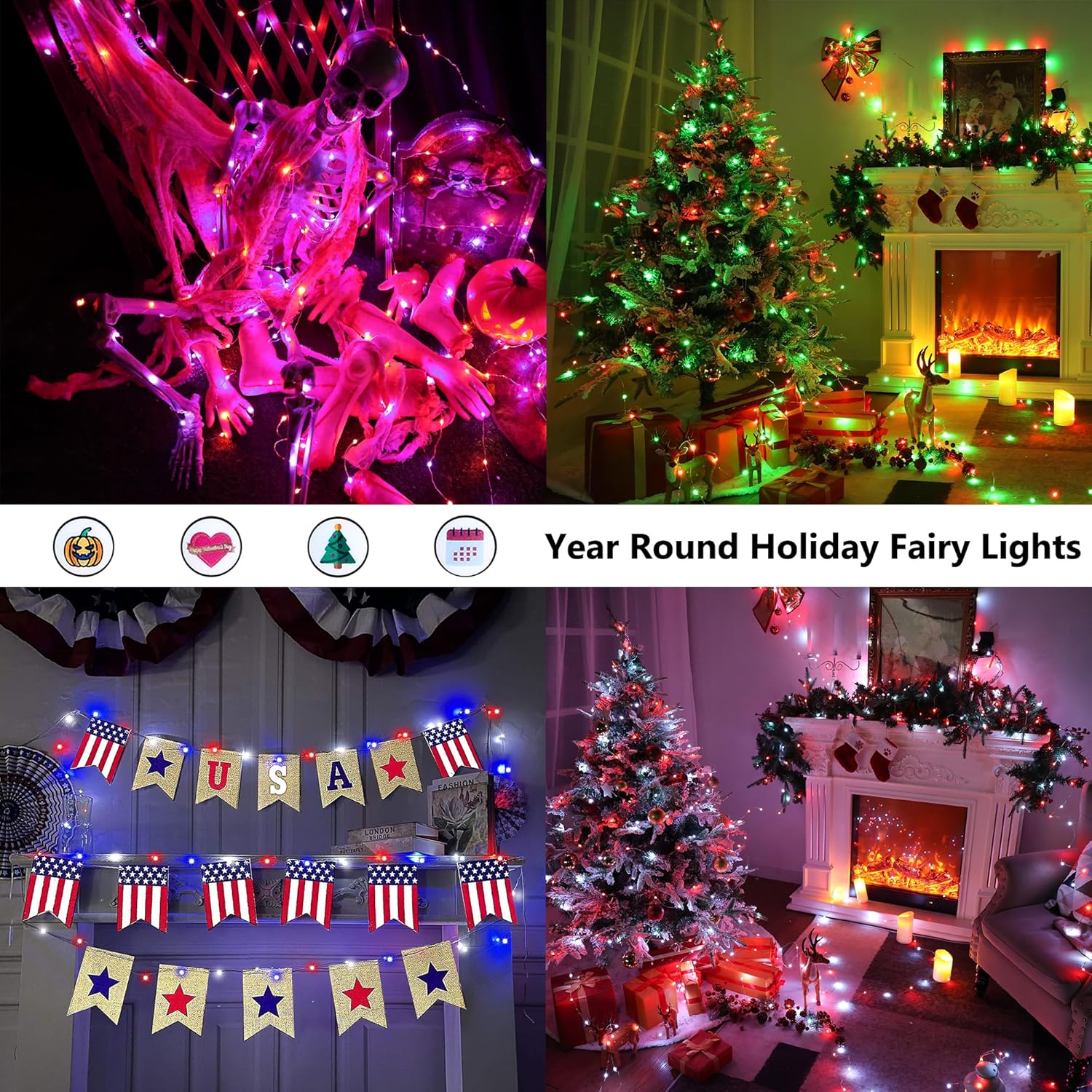 33ft 100 LED Red White Blue Fa – обзор и цена Led Fairy String Lights