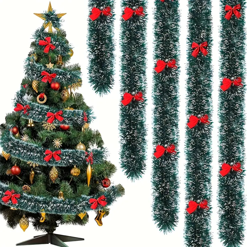Christmas Bow Tinsel Ribbons G – обзор и цена Tinsel Garland Decoration