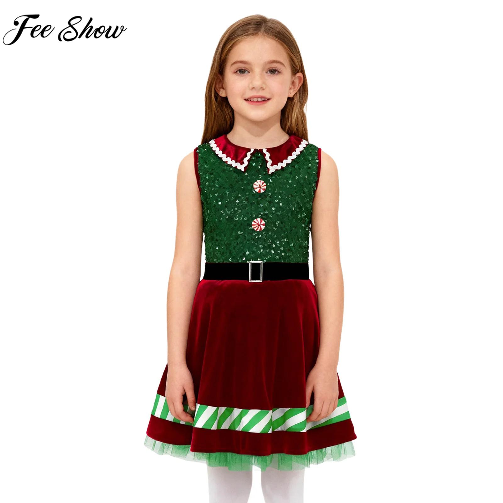 Kids Girls Christmas Party Dre – обзор и цена Elf Costume Christmas