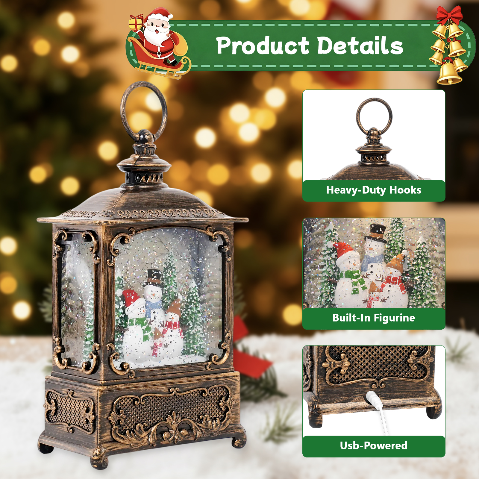 Music Snow Globe Lantern with  – обзор и цена Snow Globe Musical