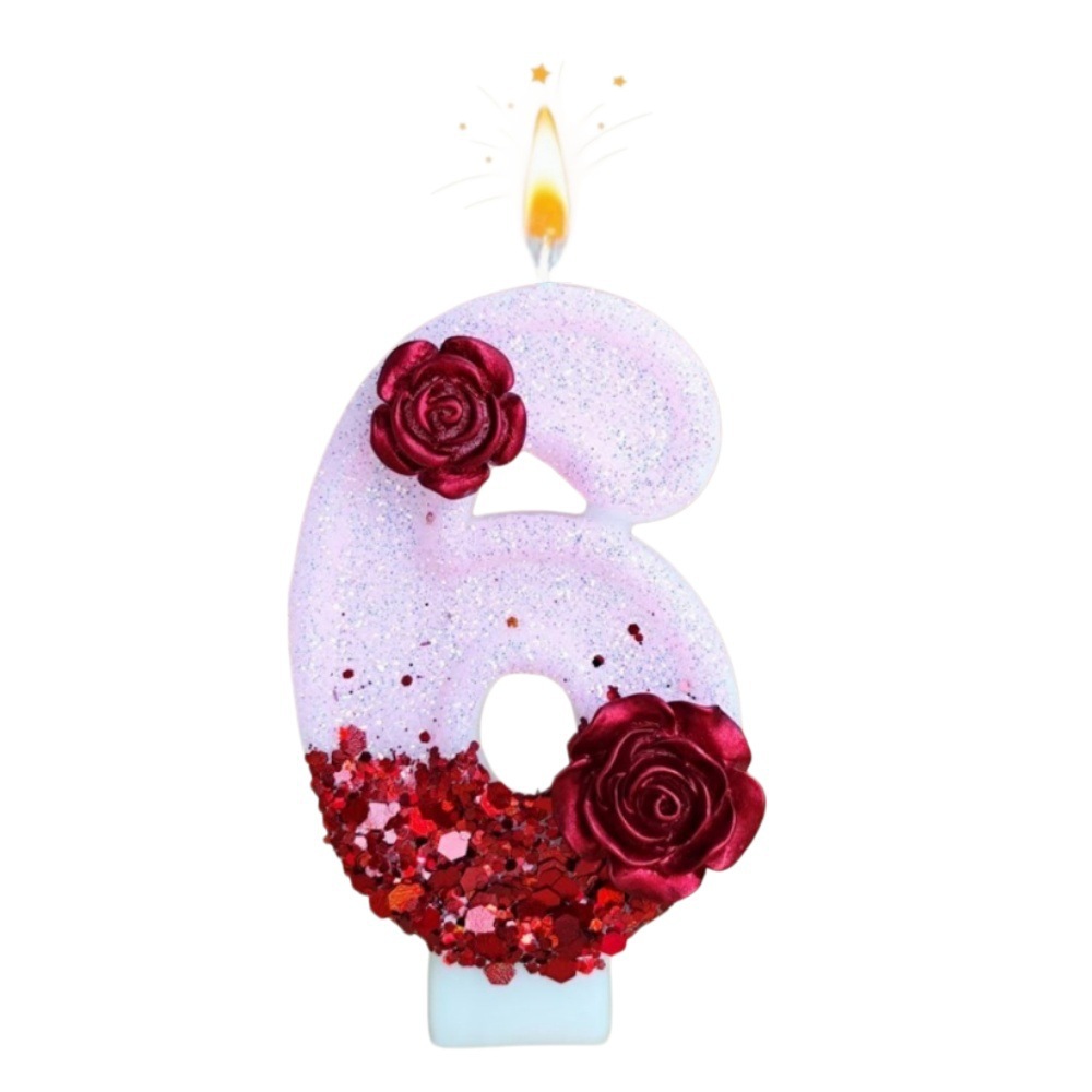 Number Pink Glitter Red Rose F – обзор и цена Holiday Candle Set
