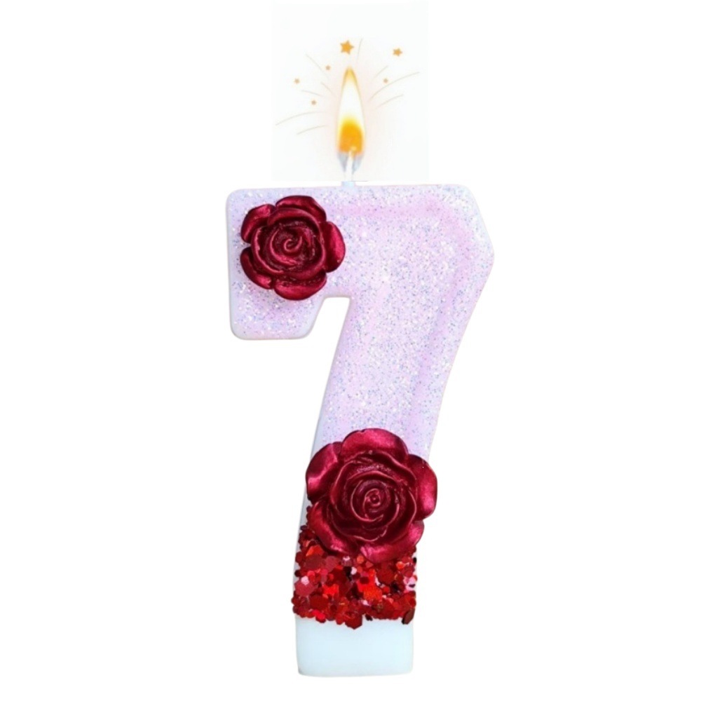 Number Pink Glitter Red Rose F – обзор и цена Holiday Candle Set