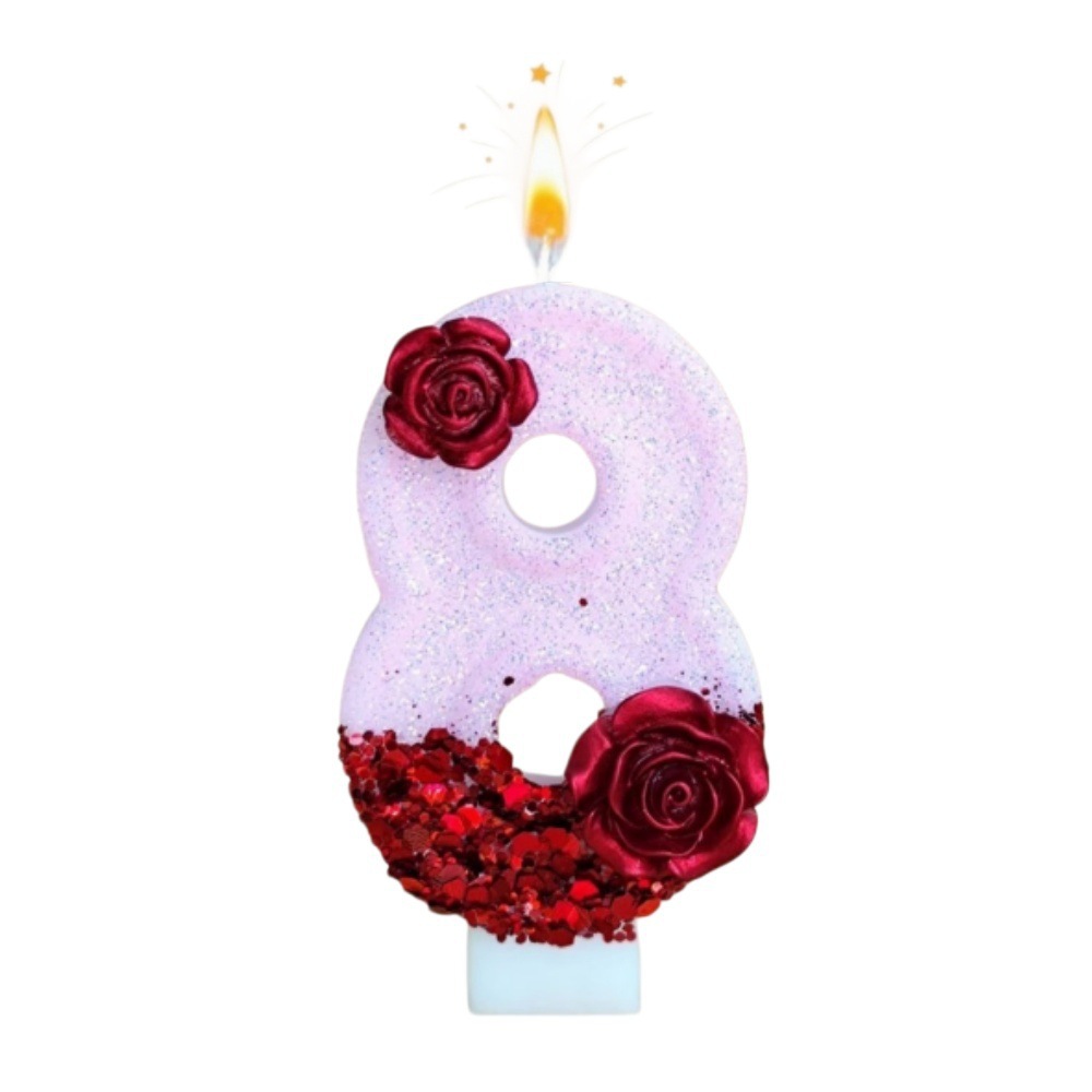 Number Pink Glitter Red Rose F – обзор и цена Holiday Candle Set