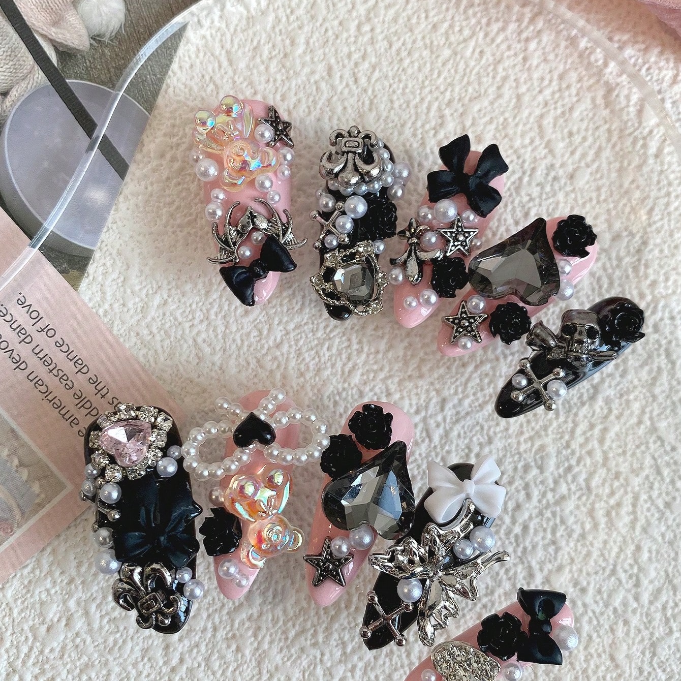 10pcs Long Coffin Pink Black G – обзор и цена Ribbon Bow Gift