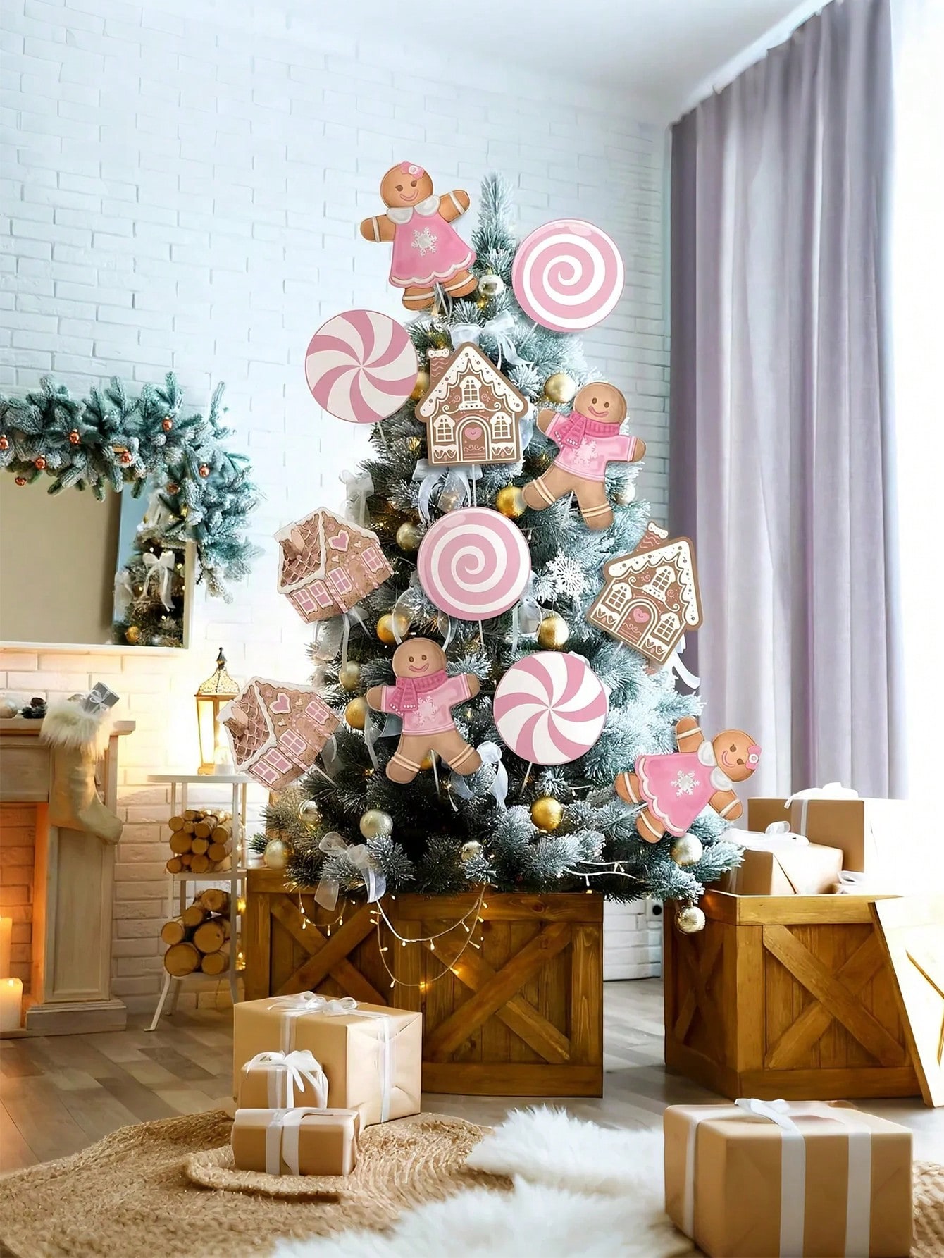 2/6Pcs Large Pink Candy Ginger – обзор и цена Star Tree Topper