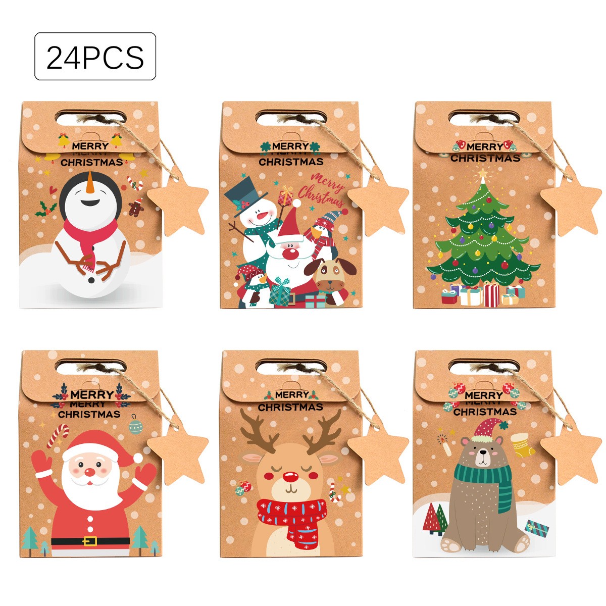 6/12/24Pcs  Christmas Kraft Pa – обзор и цена Advent Calendar Gift
