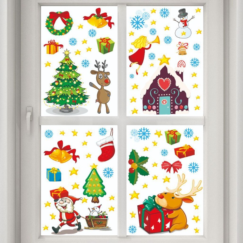 4pcs PVC Christmas Snowflake W – обзор и цена Snowflake Window Decal