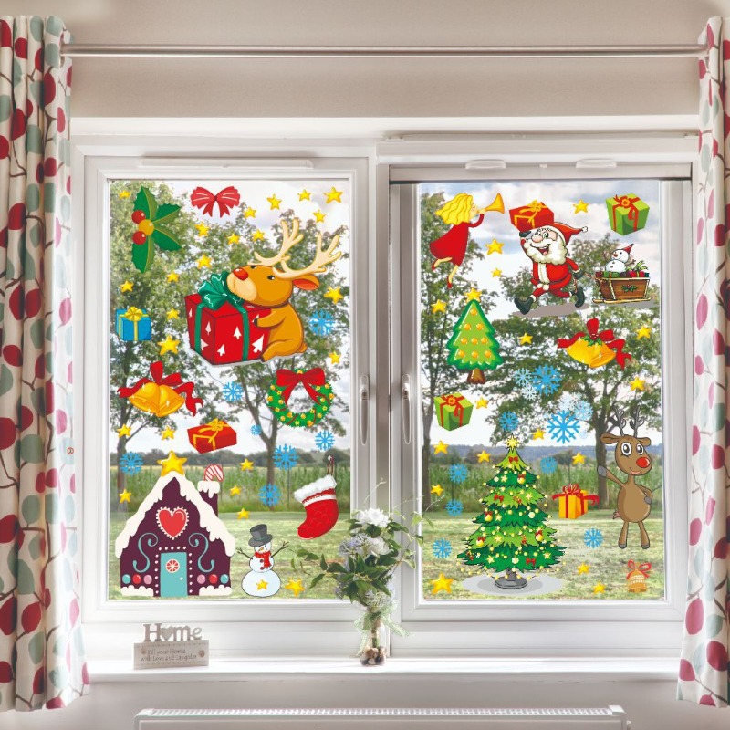 4pcs PVC Christmas Snowflake W – обзор и цена Snowflake Window Decal
