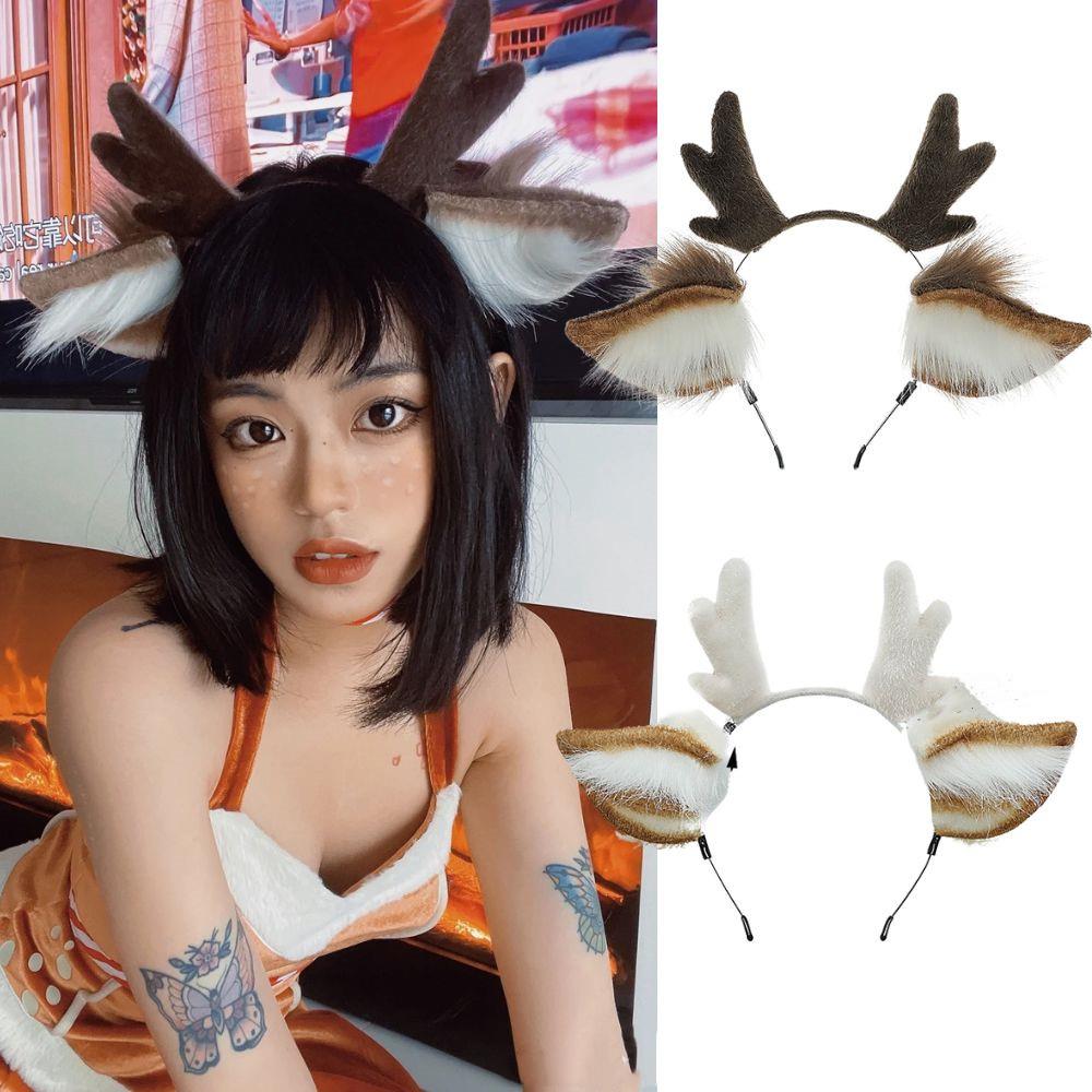 Handmade Animal Fur Antler Hea – обзор и цена Reindeer Antlers Headband