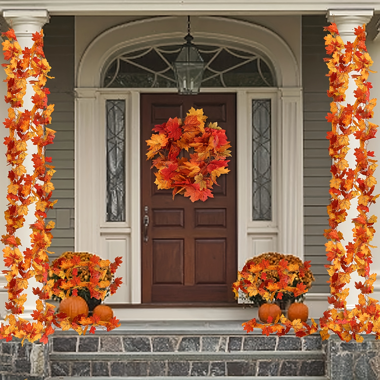100CM Autumn Artificial Maple  – обзор и цена Christmas Wreath Fake