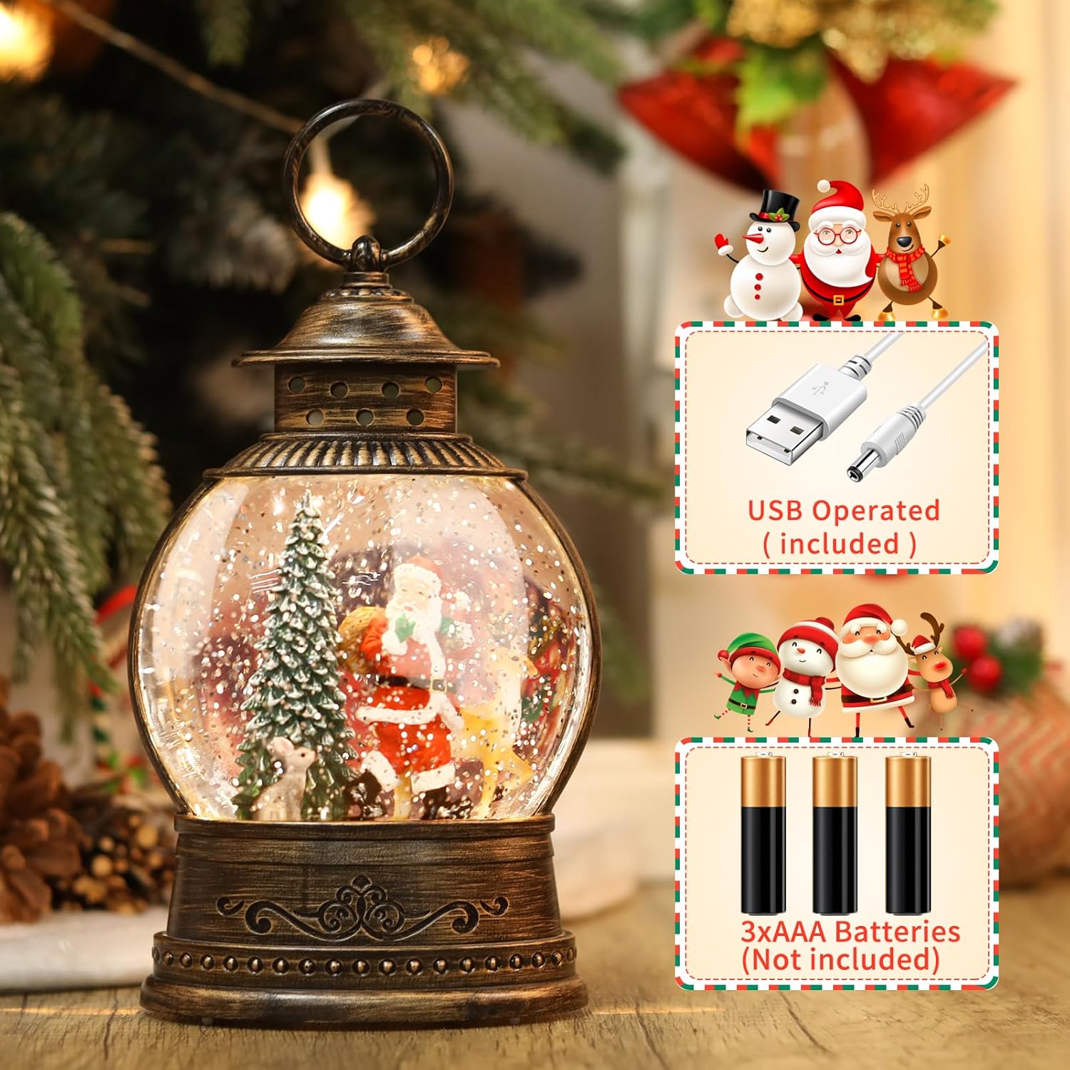Christmas Snow Globe Lantern w – обзор и цена Snow Globe Musical
