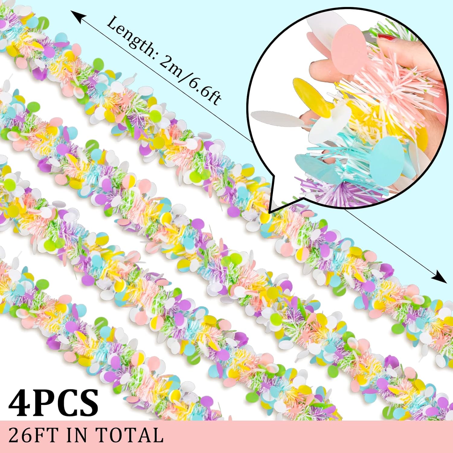 4pc Easter Tinsel Garlands Col – обзор и цена Tinsel Garland Decoration