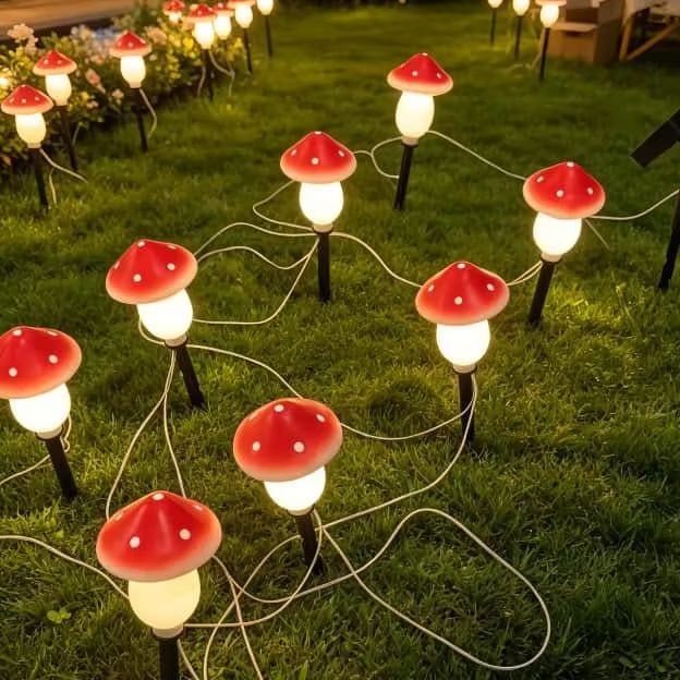 Solar Mushroom String Lights W – обзор и цена Christmas Lights Outdoor