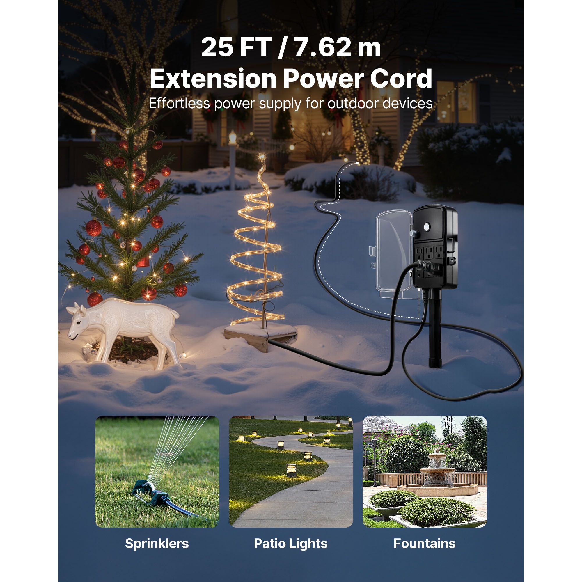 Outdoor Power Stake 25FT Exten – обзор и цена Christmas Lights Outdoor