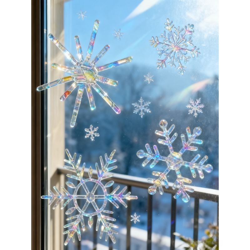 Xmas Snowflake Pattern Rainbow – обзор и цена Snowflake Window Decal
