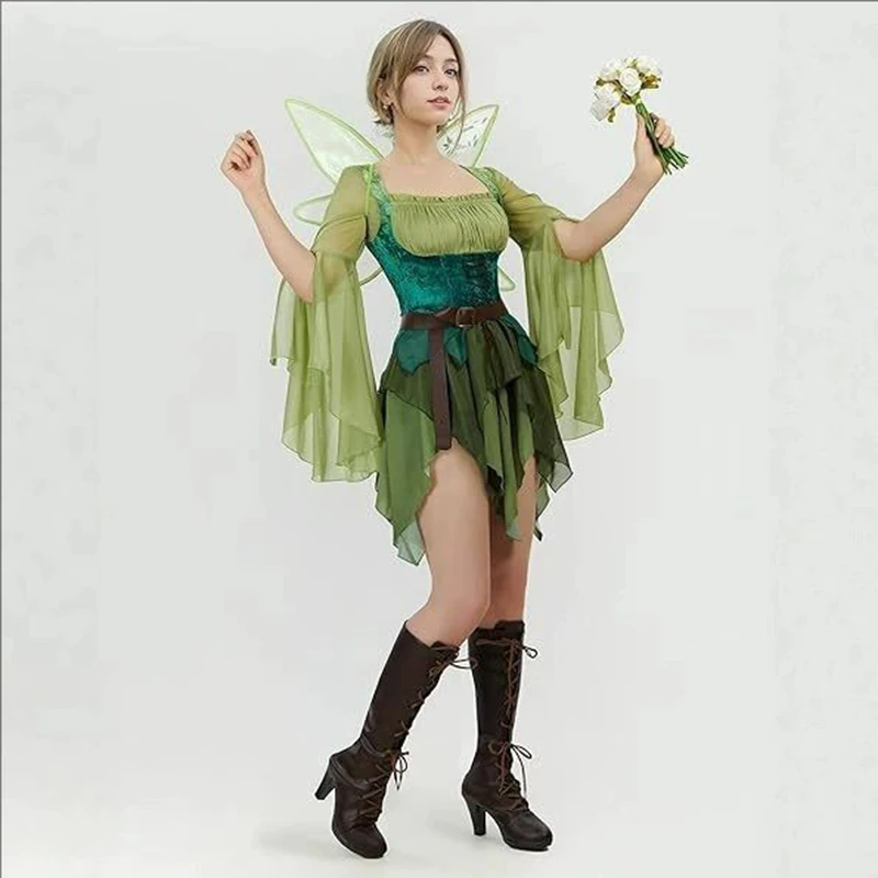 Women's Elf Medieval Green Fai – обзор и цена Elf Costume Christmas
