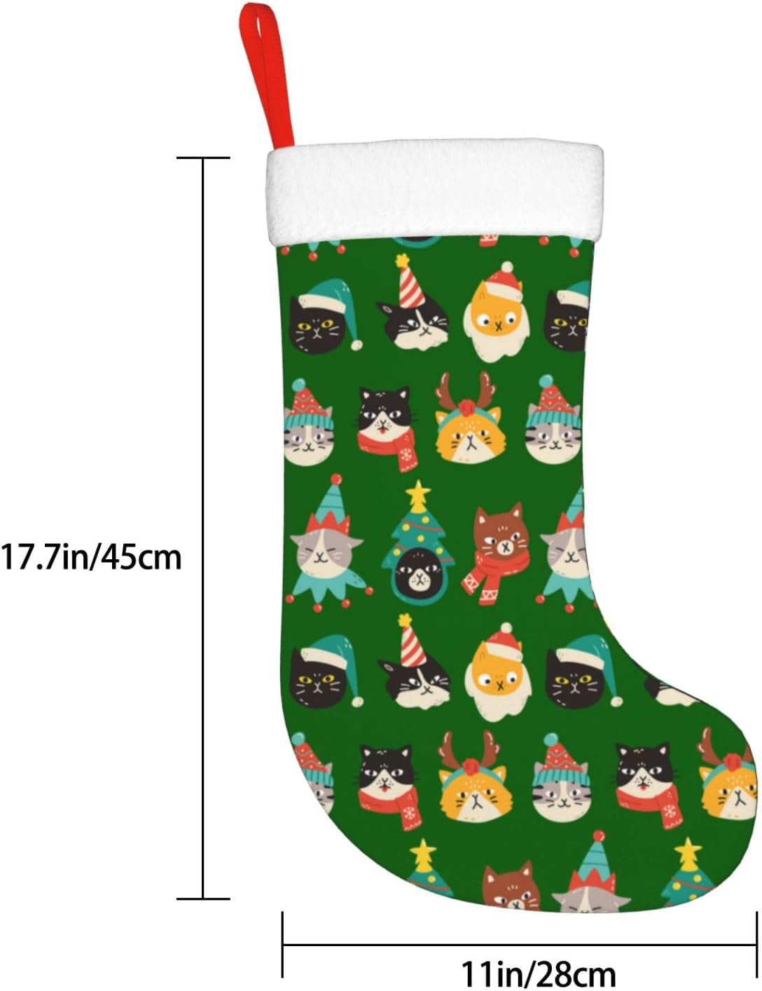 Cute Cats Green Christmas Stoc – обзор и цена Christmas Stocking Hanging